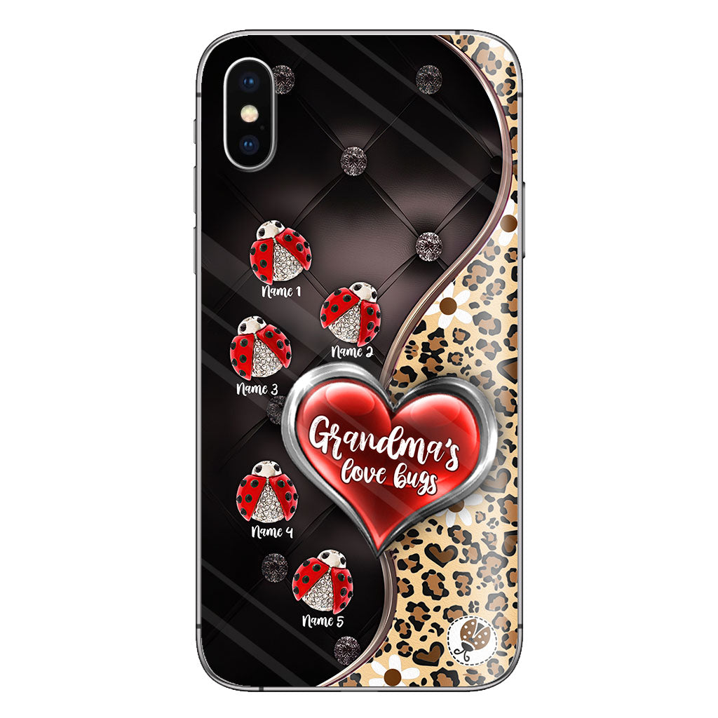 Grandma's Love Bugs - Personalized Mother's Day Grandma Phone Case With 3D Pattern Print