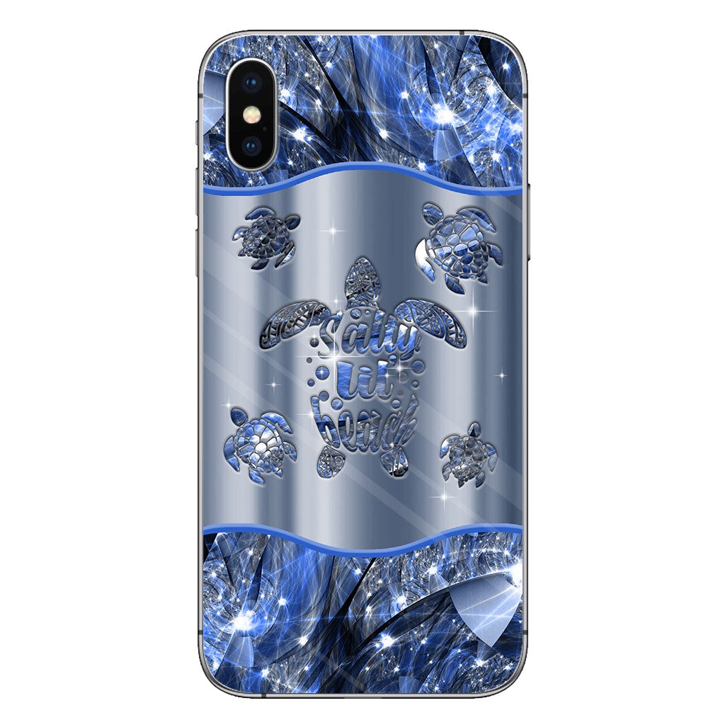 Salty Lil Beach Blue Sea Turtle Personalized Phone Case