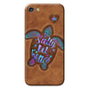 Salty Lil&#39; Beach - Turtle Personalized Leather Pattern Print Phone Case