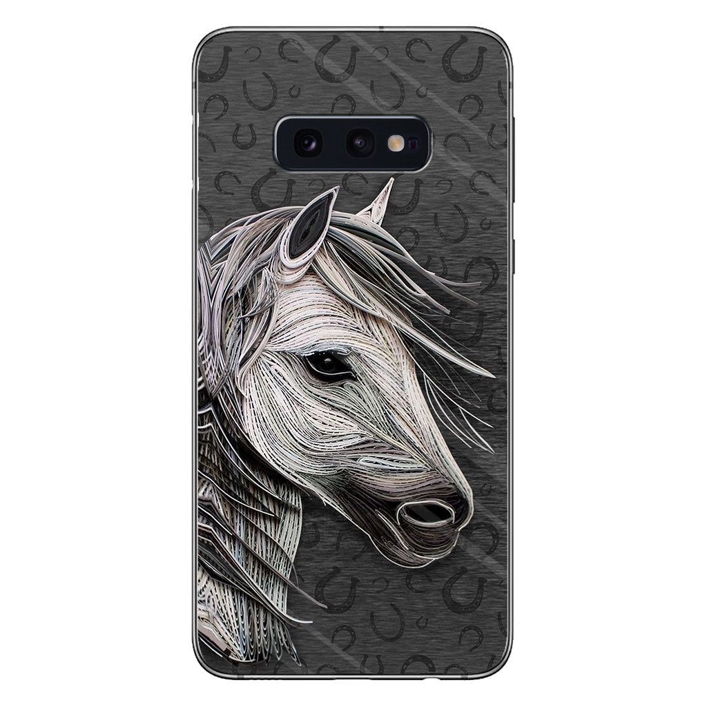 Love Horses - Phone Case With Leather Pattern Print