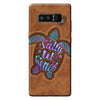 Salty Lil&#39; Beach - Turtle Personalized Leather Pattern Print Phone Case