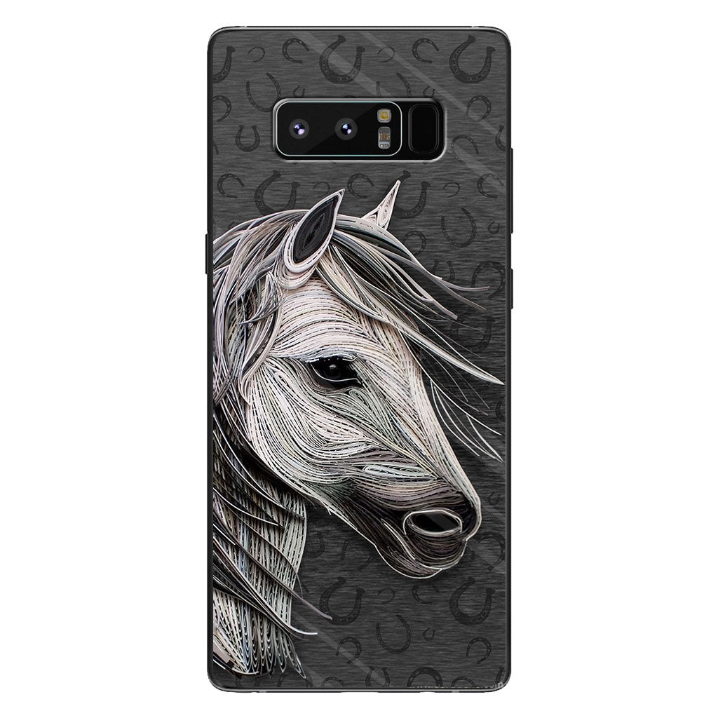 Love Horses - Phone Case With Leather Pattern Print