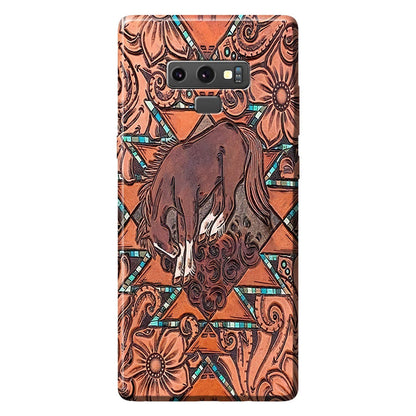 Love Horses Leather Pattern Print Phone Case