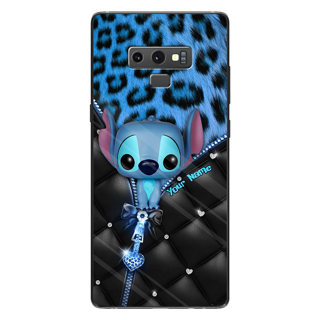 Ohana - Personalized Phone Case With Leather Pattern Print