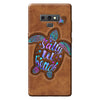 Salty Lil&#39; Beach - Turtle Personalized Leather Pattern Print Phone Case