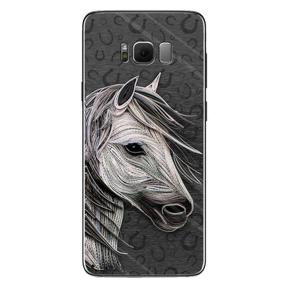 Love Horses - Phone Case With Leather Pattern Print