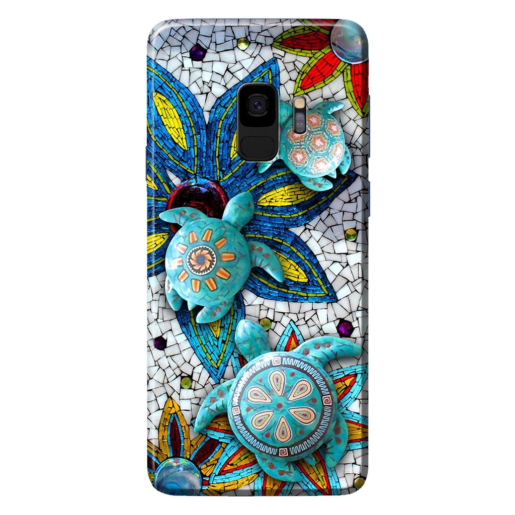 Turtles And Flowers Ceramic Pattern Print Phone Case