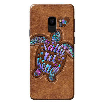 Salty Lil' Beach - Turtle Personalized Leather Pattern Print Phone Case