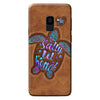 Salty Lil&#39; Beach - Turtle Personalized Leather Pattern Print Phone Case