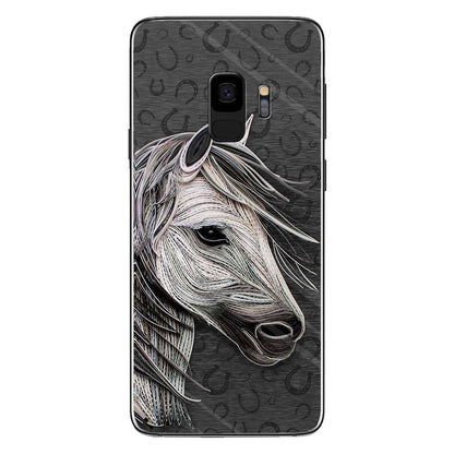 Love Horses - Phone Case With Leather Pattern Print