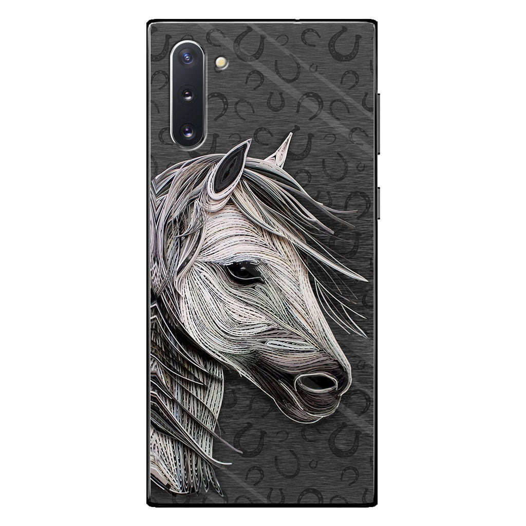 Love Horses - Phone Case With Leather Pattern Print