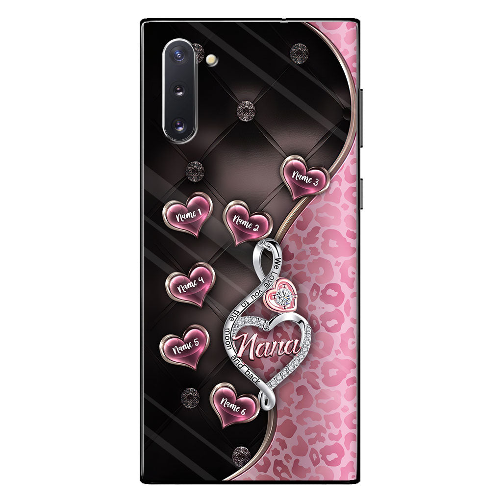 To The Moon And Back Rose Gold - Personalized Mother's Day Grandma Phone Case