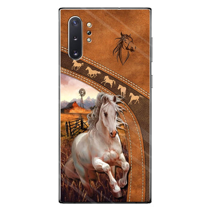 Horse Lovers - Personalized Phone Case With Leather Pattern Print