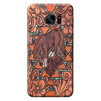 Love Horses Leather Pattern Print Phone Case