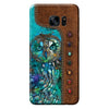 Owl Personalized Leather Pattern Print Phone Case