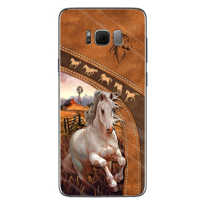 Horse Lovers - Personalized Phone Case With Leather Pattern Print