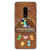 Don&#39;t Mess With Grandmasaurus - Personalized Mother&#39;s Day Phone Case With Leather Pattern Print