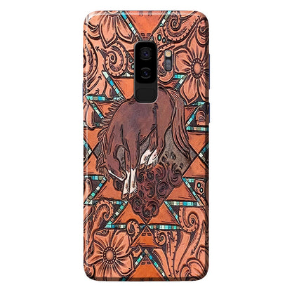 Love Horses Leather Pattern Print Phone Case