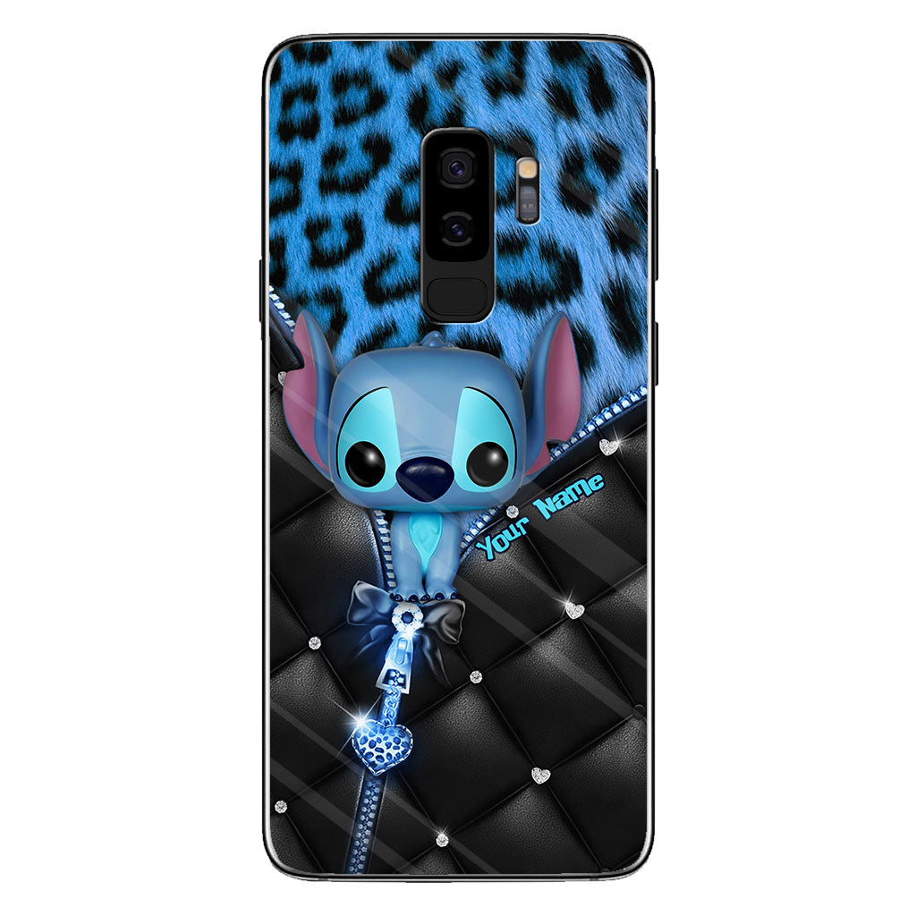 Ohana - Personalized Phone Case With Leather Pattern Print