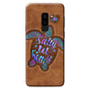 Salty Lil&#39; Beach - Turtle Personalized Leather Pattern Print Phone Case