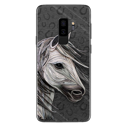 Love Horses - Phone Case With Leather Pattern Print