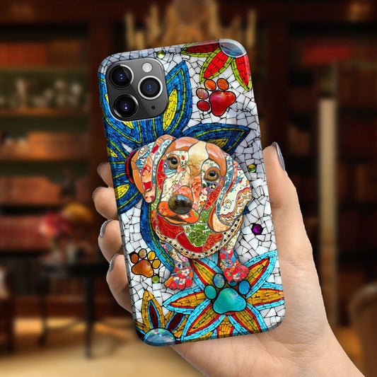 Love Dachshunds Ceramic Pattern Print Phone Case