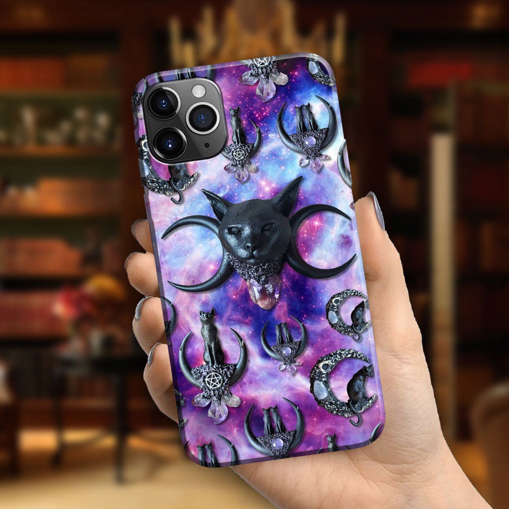 Black Cat And Moon 3D Pattern Printed Phone Case