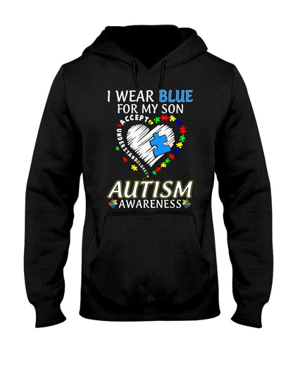 I Wear Blue For My Son - Autism Awareness T-shirt and Hoodie 0921