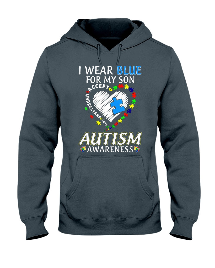 I Wear Blue For My Son - Autism Awareness T-shirt and Hoodie 0921