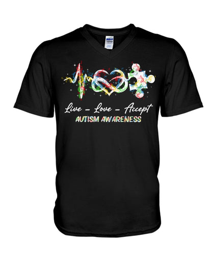 Live Love Accept - Autism Awareness T-shirt and Hoodie 0921